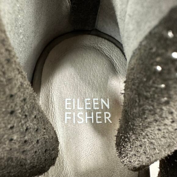 Eileen Fisher NWOB Size 7.5 Sport Sandal Perforated Nubuck Taupe Platform Heel - Picture 9 of 9